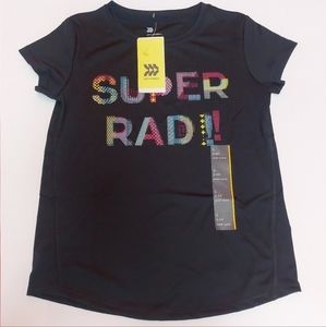 all in‎ motion toddler Girls Graphic tee black size S 6-6X